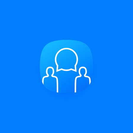 debate or discussion line vector iconのイラスト素材