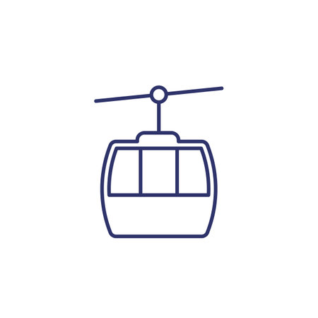 funicular, cable car line icon on whiteのイラスト素材