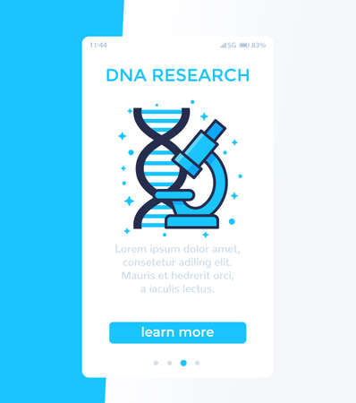 DNA research, mobile vector templateのイラスト素材