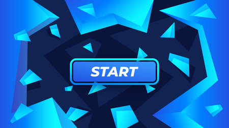 Start game button on abstract background with crystalsのイラスト素材