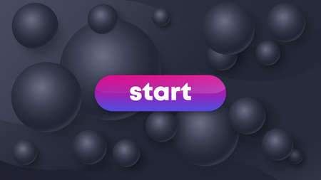 Start game button on abstract dark backgroundのイラスト素材