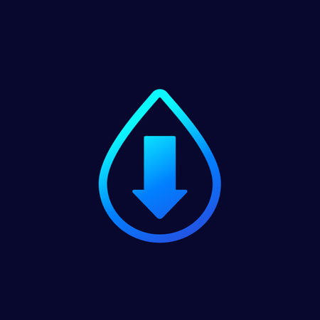 low water level icon on darkのイラスト素材