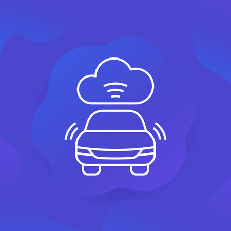 cloud technologies for transport line vector icon