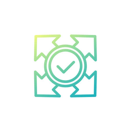 expand icon with check mark, line designのイラスト素材