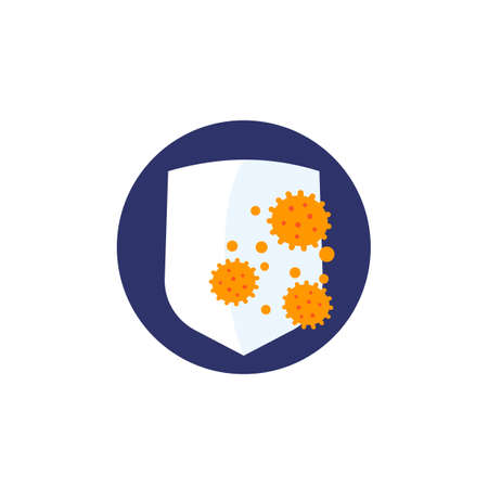 immune system, antibacterial protection icon with virusのイラスト素材