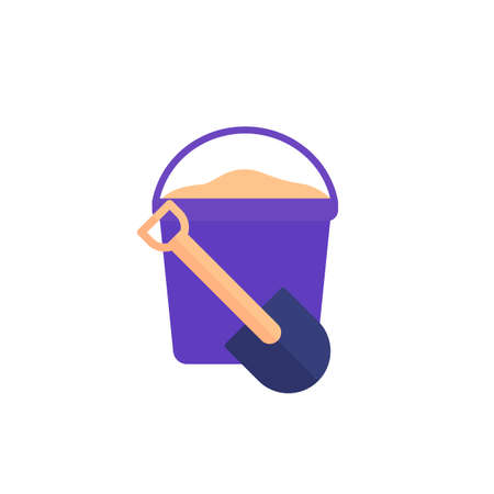sand toys icon, shovel and bucketのイラスト素材