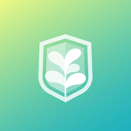crop protection icon with shieldのイラスト素材