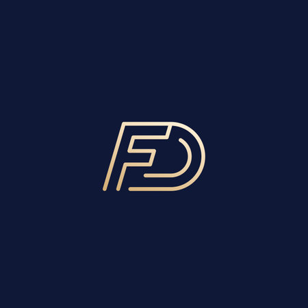 FD letters logo, line vector designのイラスト素材