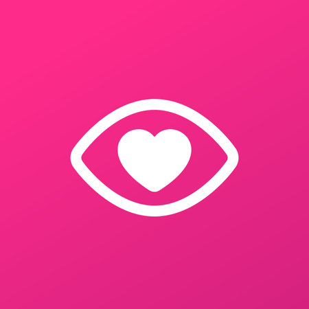 Eye with heart, vector logo icon