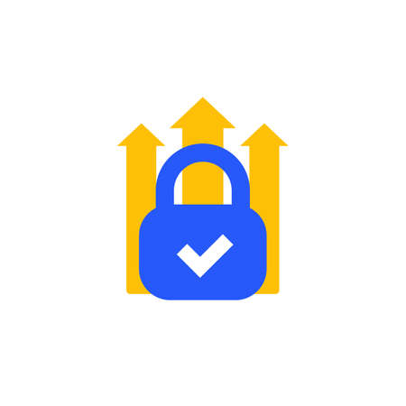 padlock and arrows icon on whiteのイラスト素材