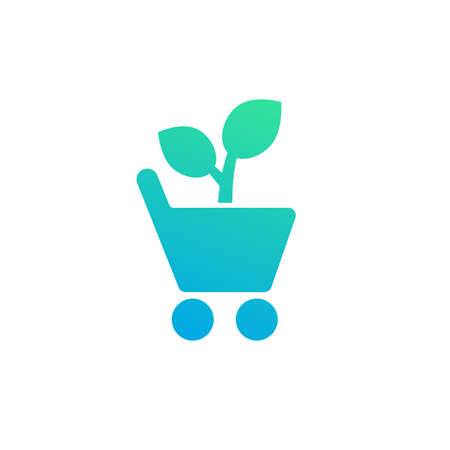 organic shop, eco products icon on whiteのイラスト素材