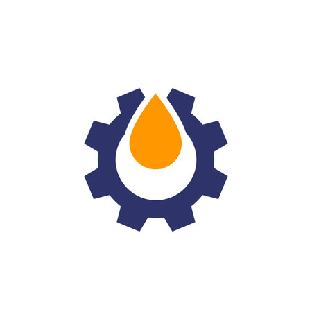 lubricant icon with a gearのイラスト素材