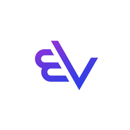 EV letters logo, monogram on whiteのイラスト素材