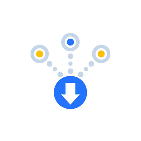 consolidate, merge icon on whiteのイラスト素材