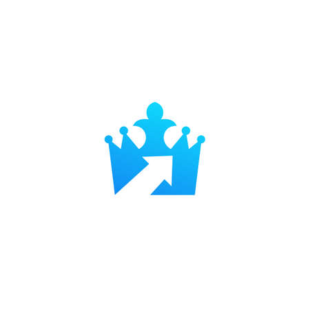 crown with arrow, vector logoのイラスト素材