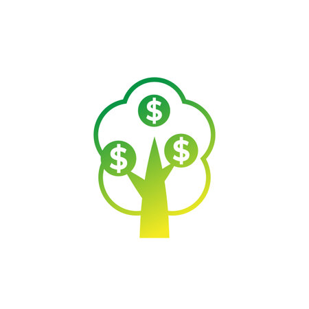 Money tree icon on white, vectorのイラスト素材