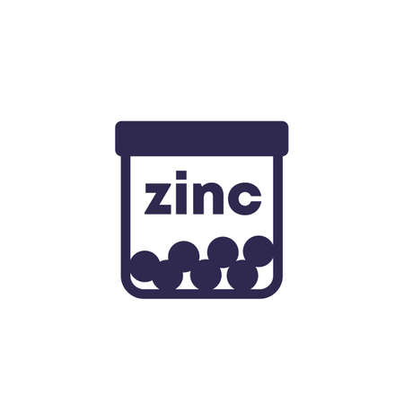 zinc supplements icon, Zn mineralのイラスト素材