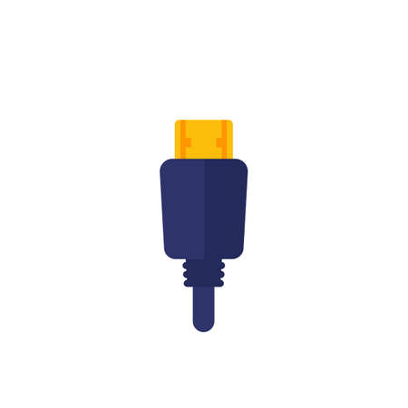 HDMI cable on white, vector iconのイラスト素材