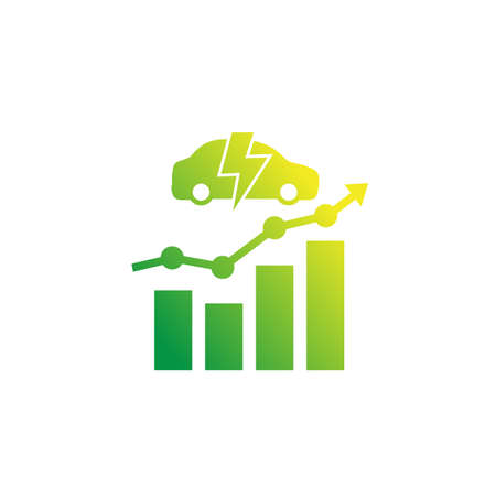electric car, ev growing market iconのイラスト素材