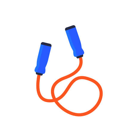 jumping rope isolated on white, vector iconのイラスト素材