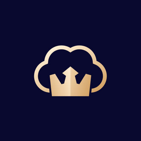 cloud and crown logo designのイラスト素材