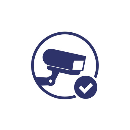 ip camera icon with checkmarkのイラスト素材