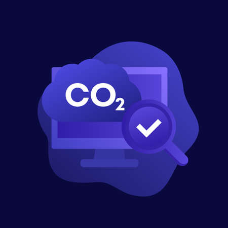 carbon emission research icon, vector artのイラスト素材