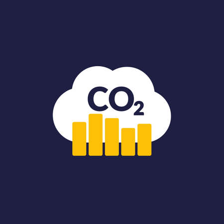 carbon emissions levels vector icon for webのイラスト素材