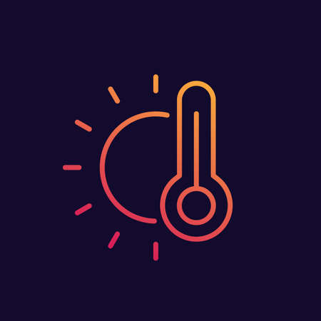 meteorology and temperature line iconのイラスト素材