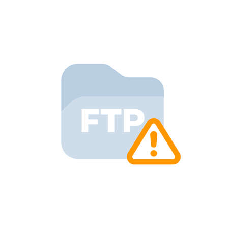 ftp warning, error vector iconのイラスト素材