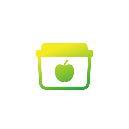 lunch box icon on whiteのイラスト素材