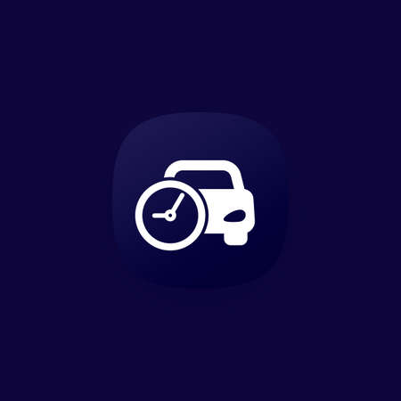 ride time icon, car and clock vectorのイラスト素材