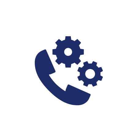 call settings icon with gearsのイラスト素材