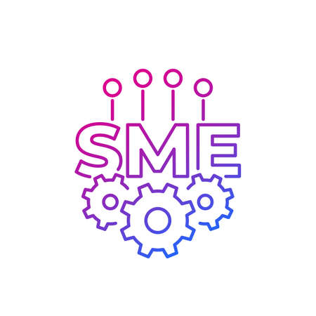 SME, small and medium enterprise, line icon on whiteのイラスト素材