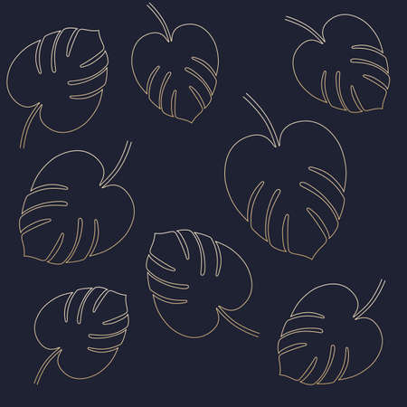 Monstera leaves pattern, vector designのイラスト素材