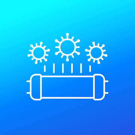 UV-C lamp for disinfection line vector iconのイラスト素材