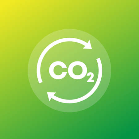 carbon dioxide, co2 gas, vector iconのイラスト素材
