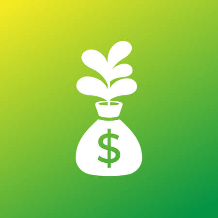 Money bag, income growth, financing and investing, vector iconのイラスト素材