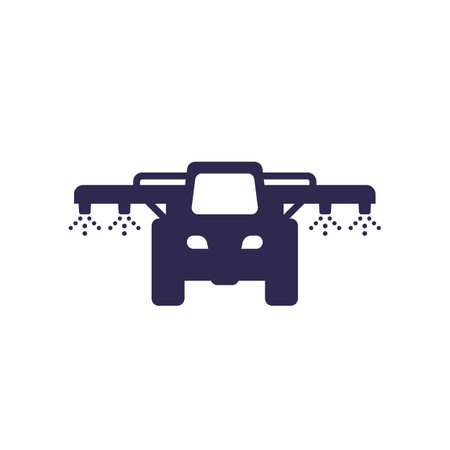 crop sprayer tractor icon on whiteのイラスト素材