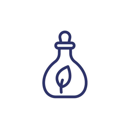 herbal homeopathic medicine bottle line iconのイラスト素材