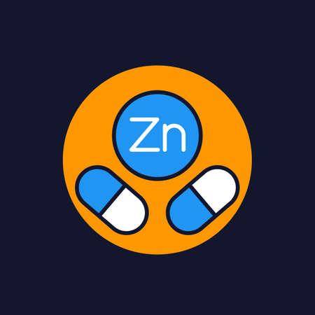 zinc capsules icon, Zn mineral vector artのイラスト素材