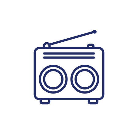 Radio icon on white line vectorのイラスト素材