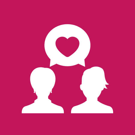 love chat icon with two women, vectorのイラスト素材