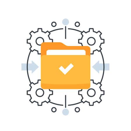 project management vector icon with folderのイラスト素材