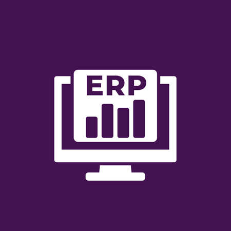 erp software vector white iconのイラスト素材