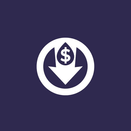 oil price drop, down iconのイラスト素材