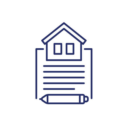 lease contract line icon on whiteのイラスト素材