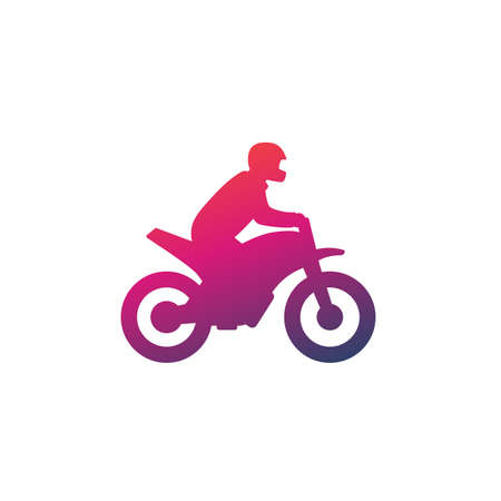 motocross icon, rider on a motorcycle vectorのイラスト素材