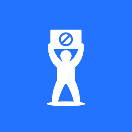 protester, activist with placard iconのイラスト素材