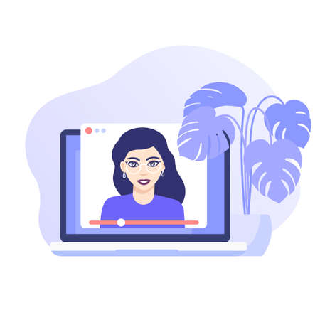 webinar, online education and courses vector illustrationのイラスト素材